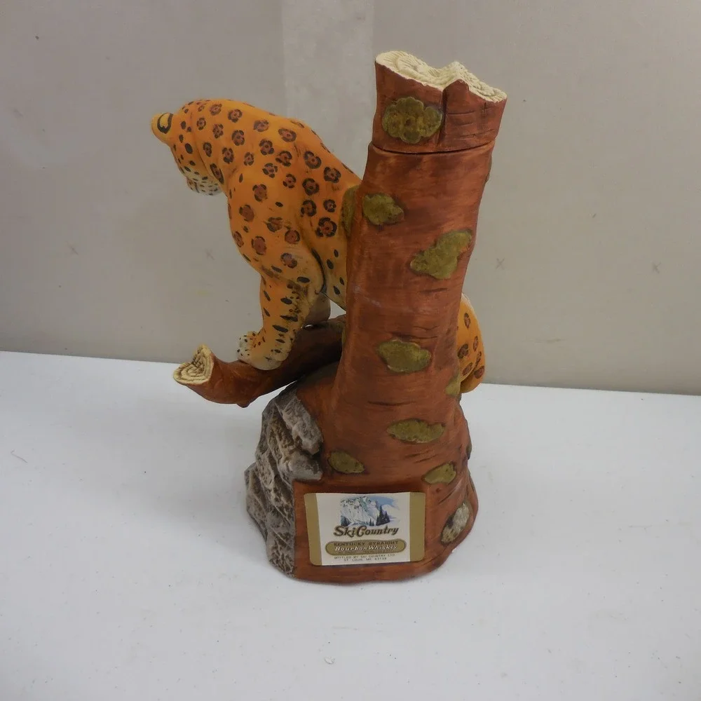 Ski Country Wildlife Series Jaguar Bourbon Whiskey Decanter 1982 Limited Edition